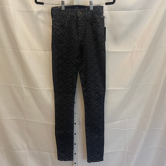 NWT Citizens of Humanity - The Rocket Coated Denim - Women Size 24 - Black - Picture 1 of 10